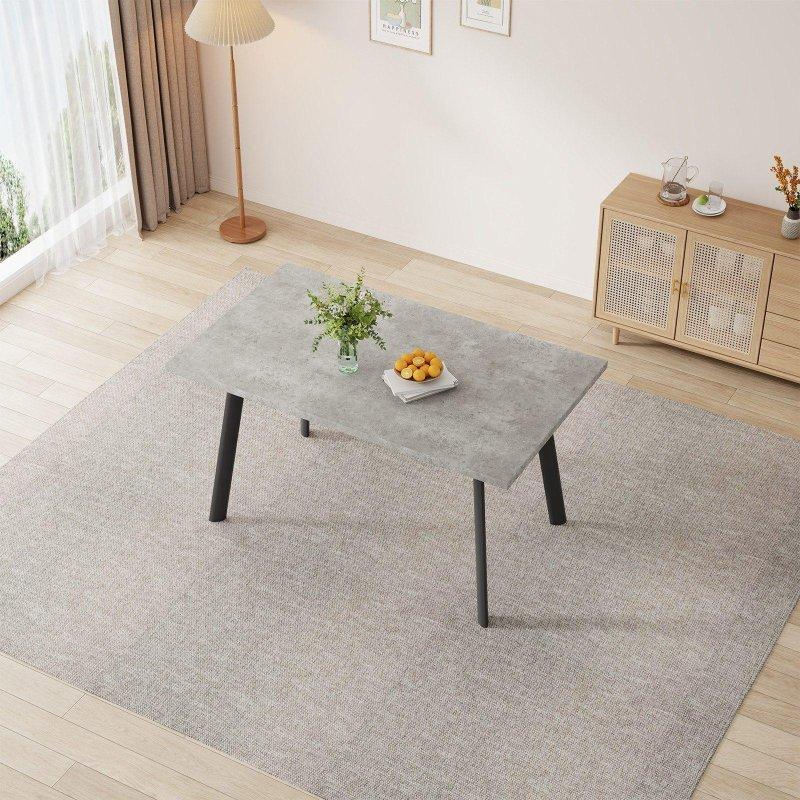 Gri MDF Metal Ayaklı Dikdörtgen Bohem Yemek Masası - 120x75 cm - 236345