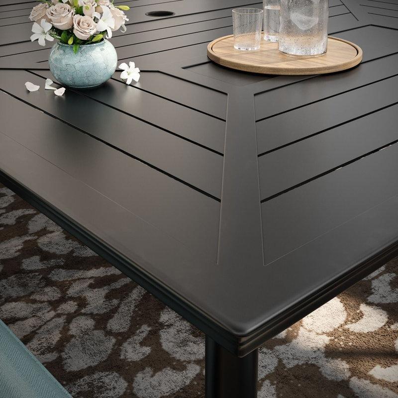 Gri Metal 10 Kişilik Döner Sandalyeli ve Minderli Bahçe Masa Takımı - 214x153 cm - 213501