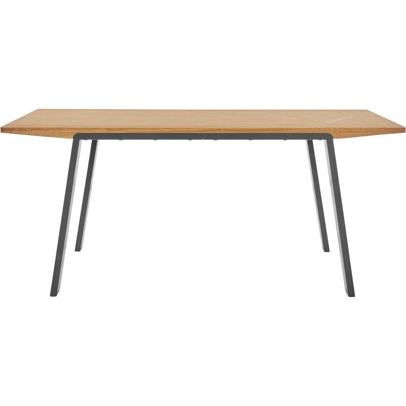 Gri Metal Ayaklı Doğal Masif Meşe FSC Sertifikalı Dikdörtgen Bohem Yemek Masası - 175x90 cm - 236278
