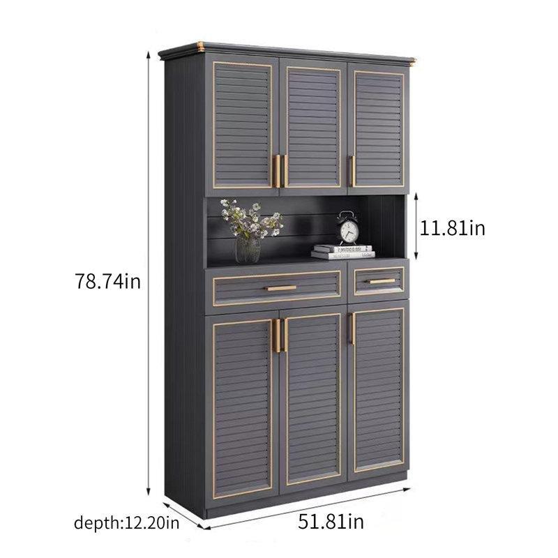 Gri Metal Çekmeceli Kapaklı 30 Çift Kapasiteli Ayakkabılık Dolabı - 130x31x200 cm - 227572