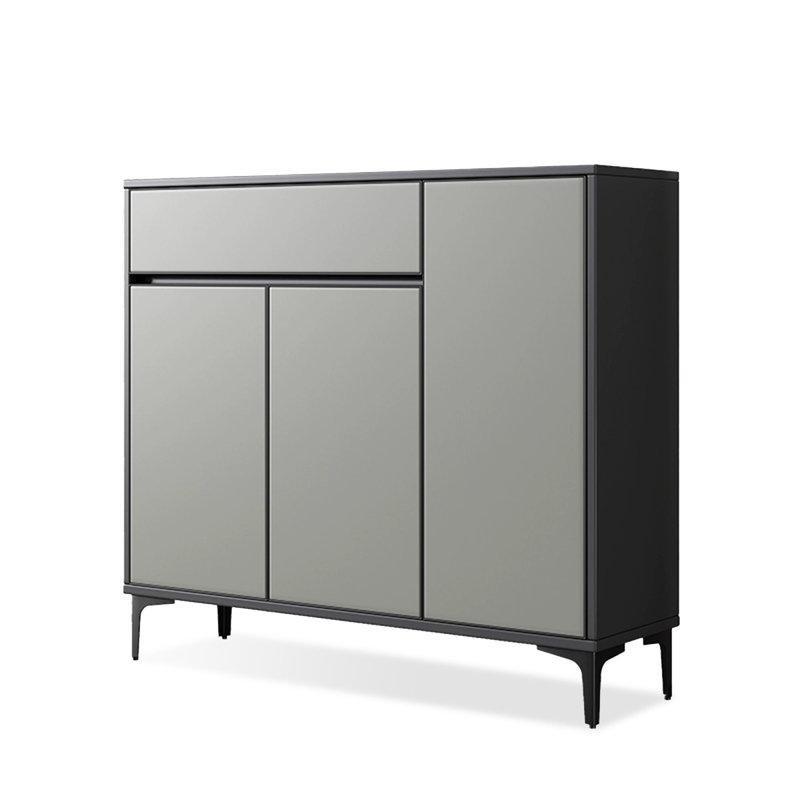 Gri Metal Çekmeceli ve Raflı Montajsız Ayakkabılık Dolabı - 100x100x36 cm - 228152