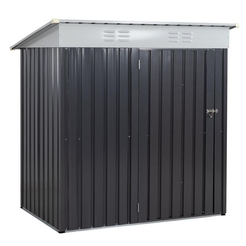 Gri Metal Pencereli Bahçe Dolabı - 197x129 cm - 163591