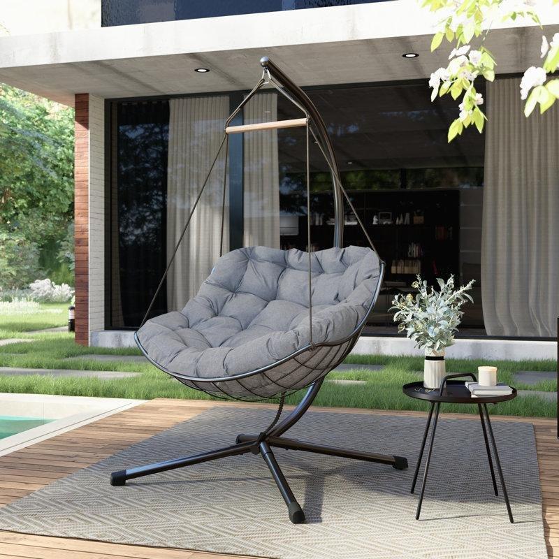 Gri Metal Standlı Tek Kişilik Balkon Salıncağı - 175161