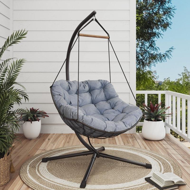 Gri Metal Standlı Tek Kişilik Balkon Salıncağı - 175161