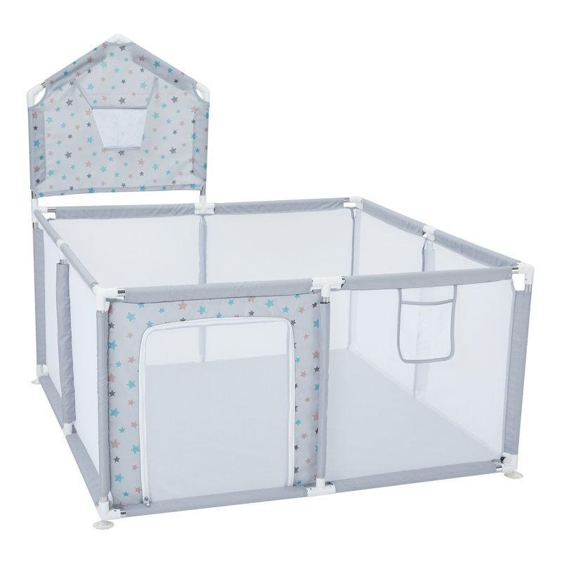 Gri Oxford Kumaş ve Çelik Portatif Basketbol Potalı Bebek Çocuk Oyun Alanı - 120x120x67 cm - 181411