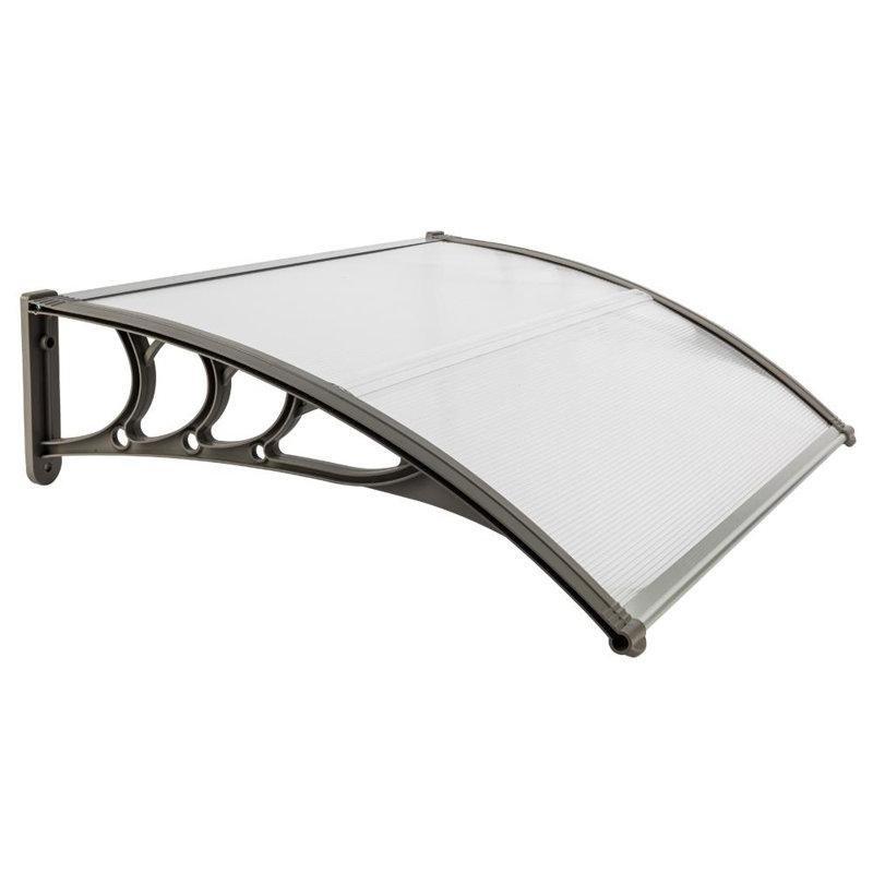 Gri Plastik Eğimli Kapı Üstü Sundurma - 97x74 cm - 165805