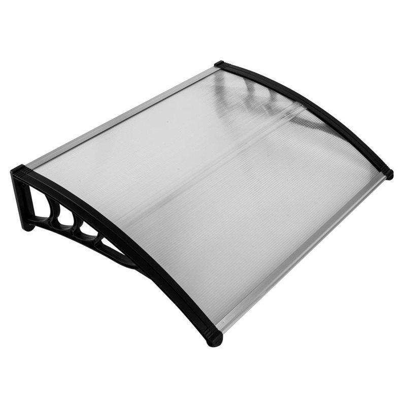 Gri Plastik Eğimli Tasarım Kapı Üstü Sundurma - 97x74 cm - 165718