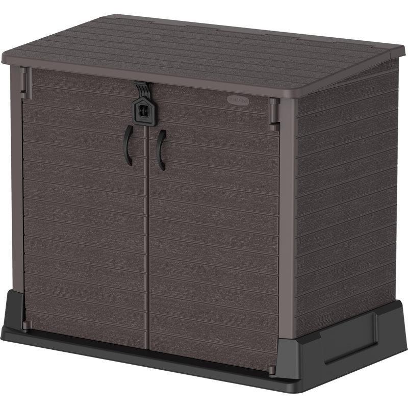 Gri Plastik Kilitlenebilir Yatay Bahçe Dolabı - 131x74x111 cm - 163384