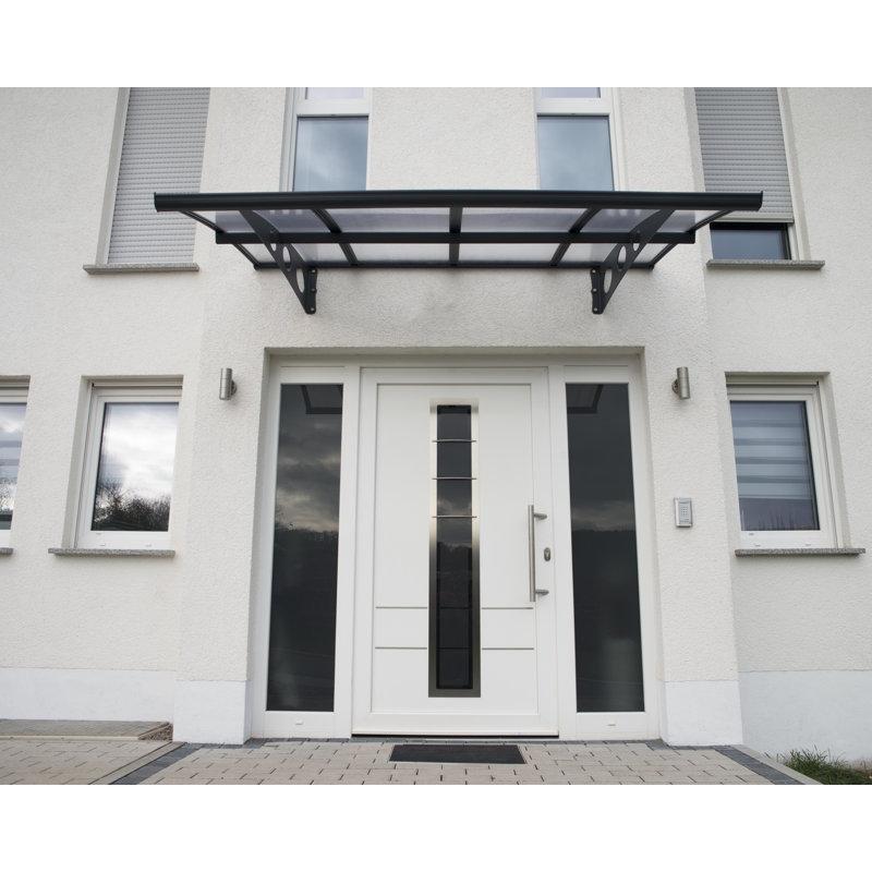 Gri Polikarbon Alüminyum Dış Bükey Kapı Üstü Sundurma - 221x139 cm - 165769