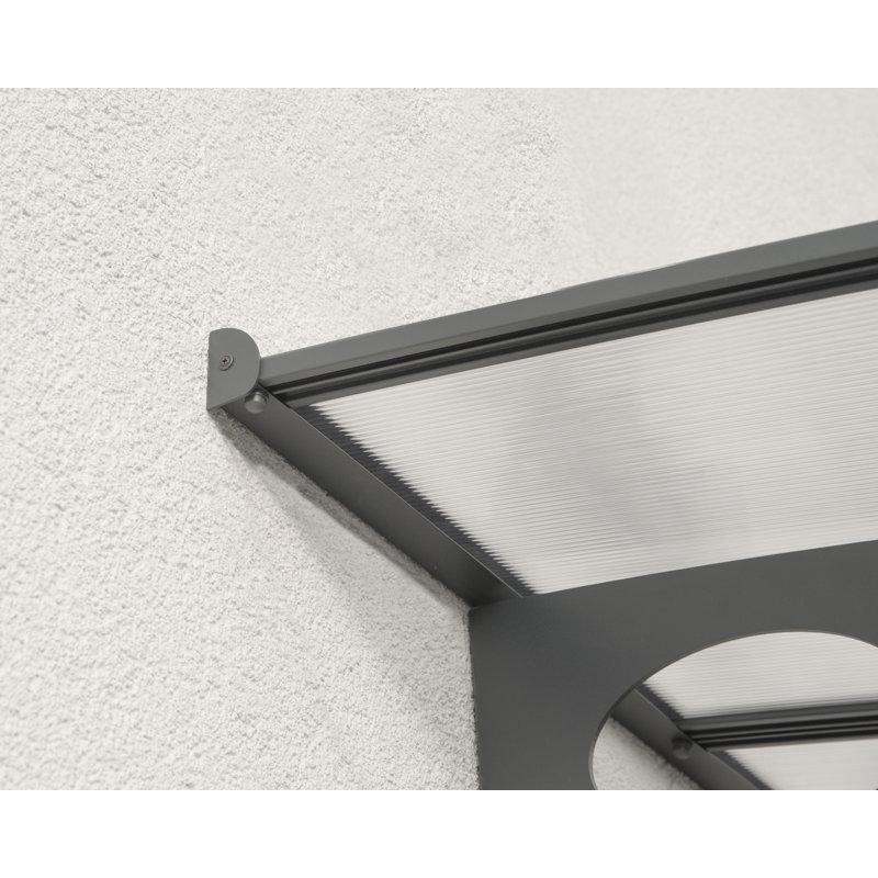 Gri Polikarbon Alüminyum Dış Bükey Kapı Üstü Sundurma - 221x139 cm - 165769