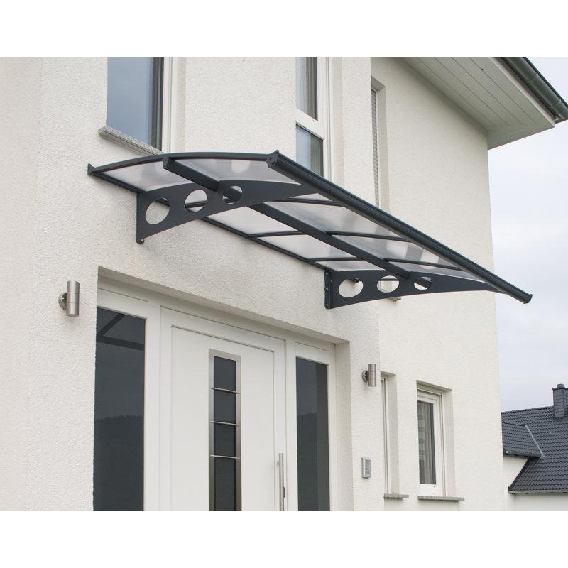 Gri Polikarbon Alüminyum Dış Bükey Kapı Üstü Sundurma - 221x139 cm - 165769
