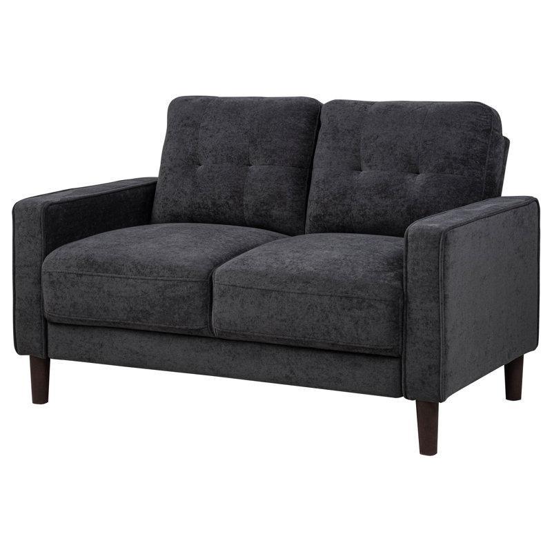 Gri Polyester Kapitoneli İkili Koltuk - 138 cm - 205411