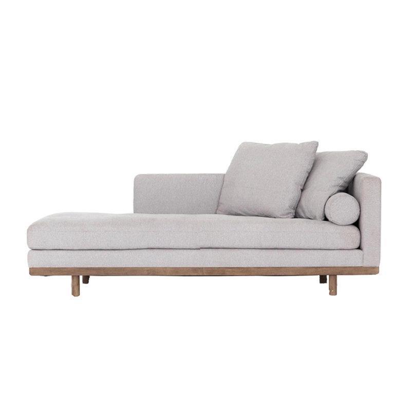 Gri Polyester Kumaş Masif Ahşap Ayaklı Josephine Koltuk - 80x170 cm - 190114