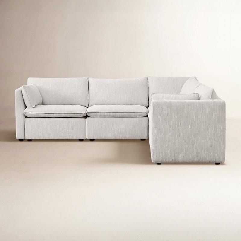 Gri Polyester Kumaş Modüler 5 Parçalı L Köşe Koltuk - 272x272 cm - 194434