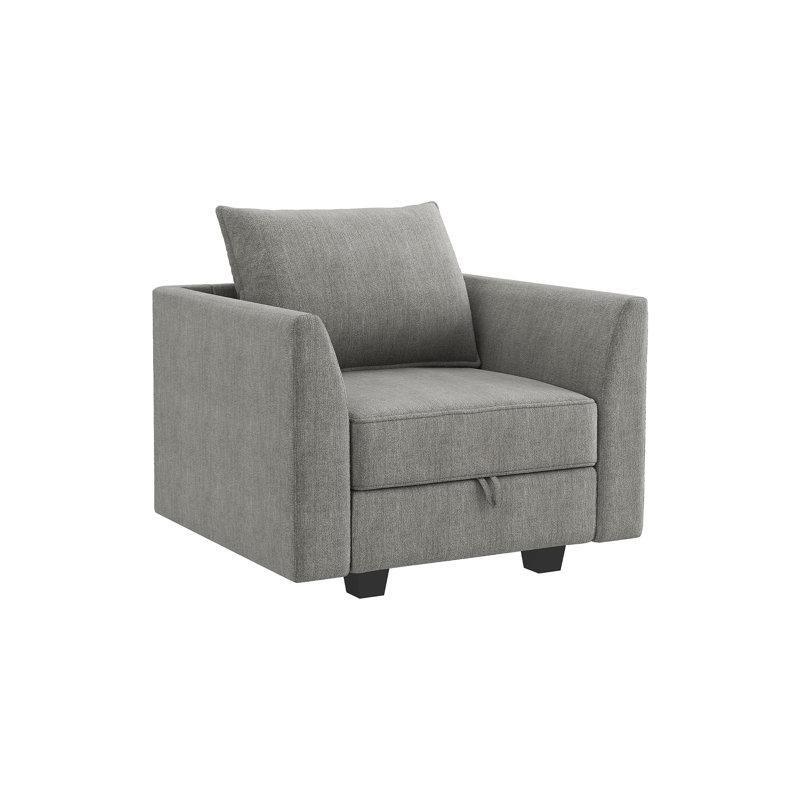 Gri Polyester Kumaş Modüler Ahşap İskeletli 3 Parça Koltuk Takımı - 190969