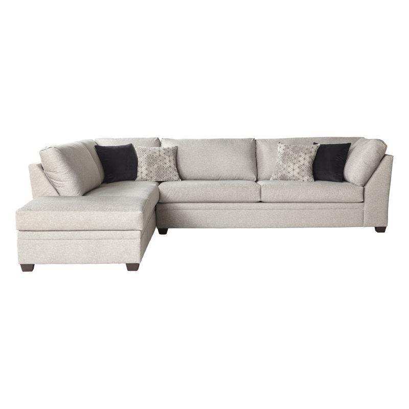 Gri Polyester Kumaş Sola Uzanmalı L Köşe Koltuk - 331x252 cm - 192614