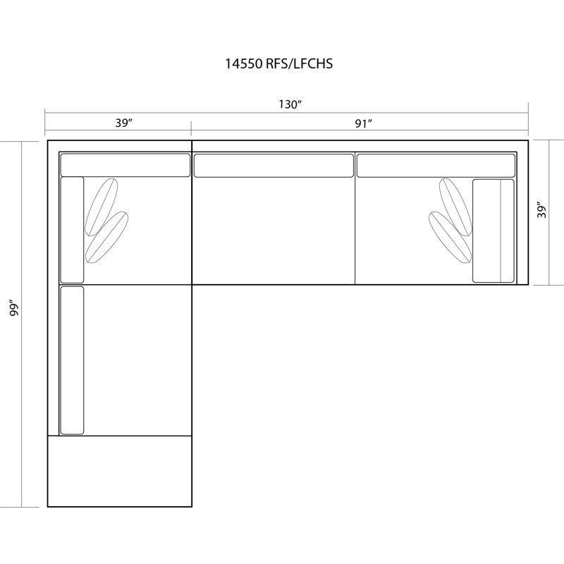 Gri Polyester Kumaş Sola Uzanmalı L Köşe Koltuk - 331x252 cm - 192614