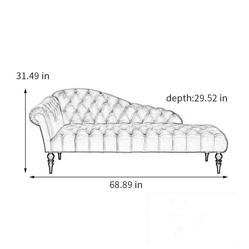 Gri Polyester Kumaş Yuvarlak Kollu Masif Ahşap Josephine Koltuk - 175x75 cm - 189596