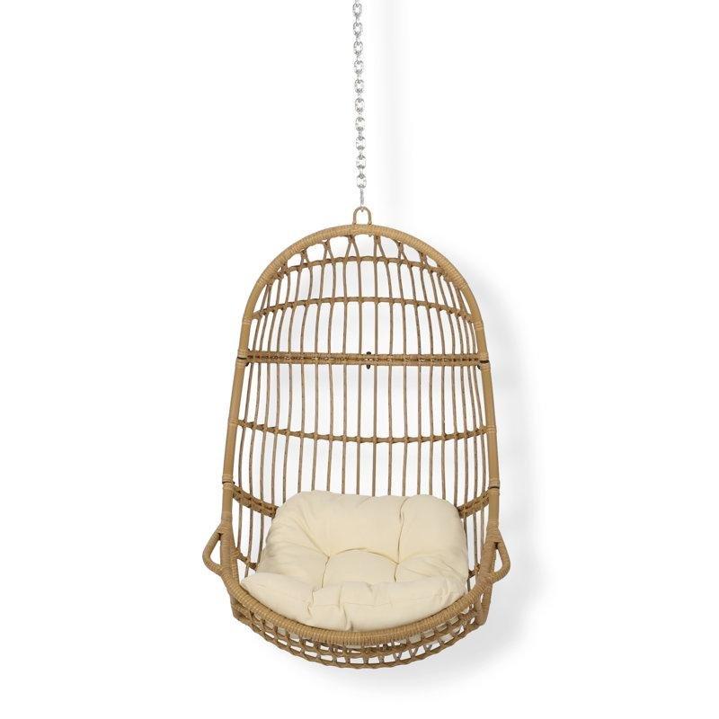 Gri Rattan Askılı Sepet Tipi Balkon Salıncağı - 174151