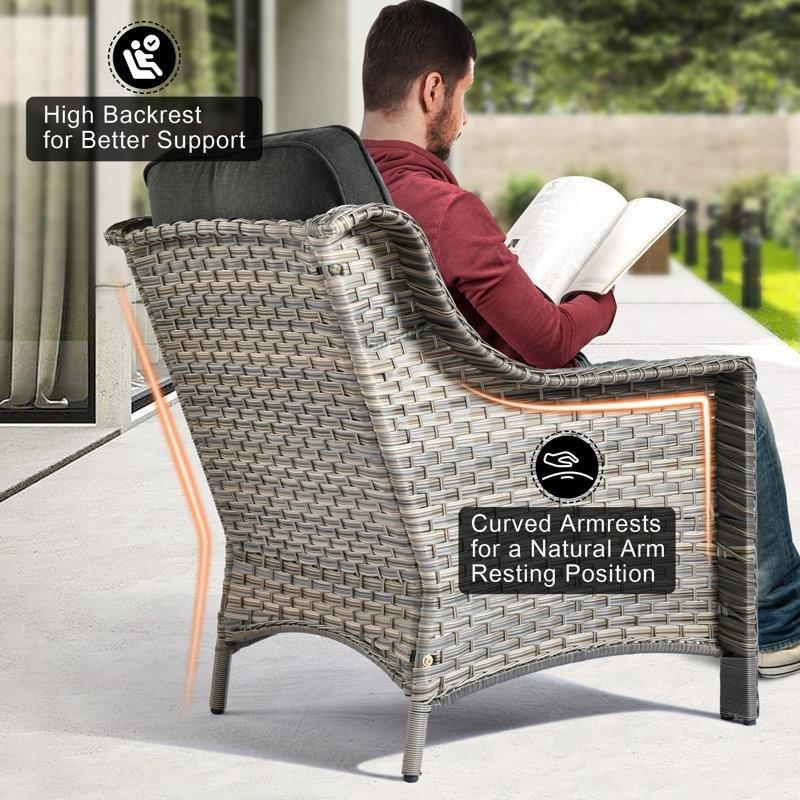 Gri Rattan Ateş Çukurlu 7 Kişilik Bahçe Takımı - 209776