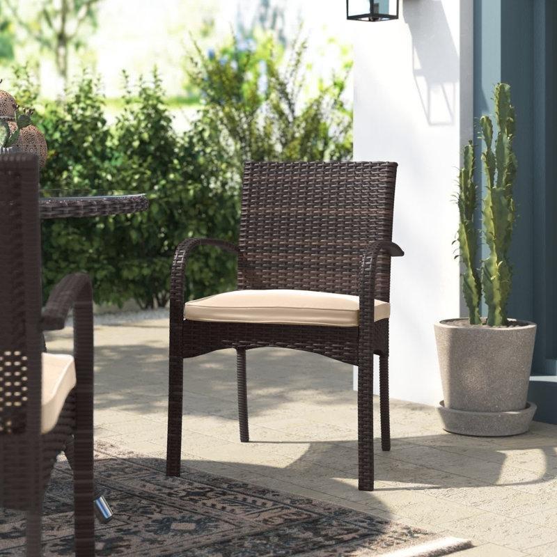 Gri Rattan Minderli Kollu Alüminyum Bahçe Sandalyesi 2li Set - 173547