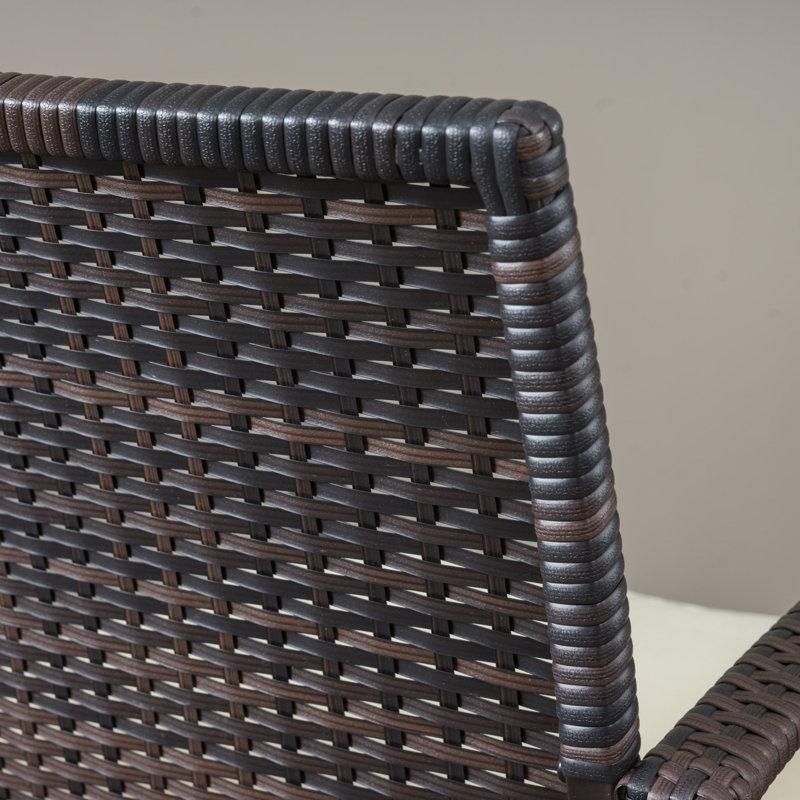 Gri Rattan Minderli Kollu Alüminyum Bahçe Sandalyesi 2li Set - 173547