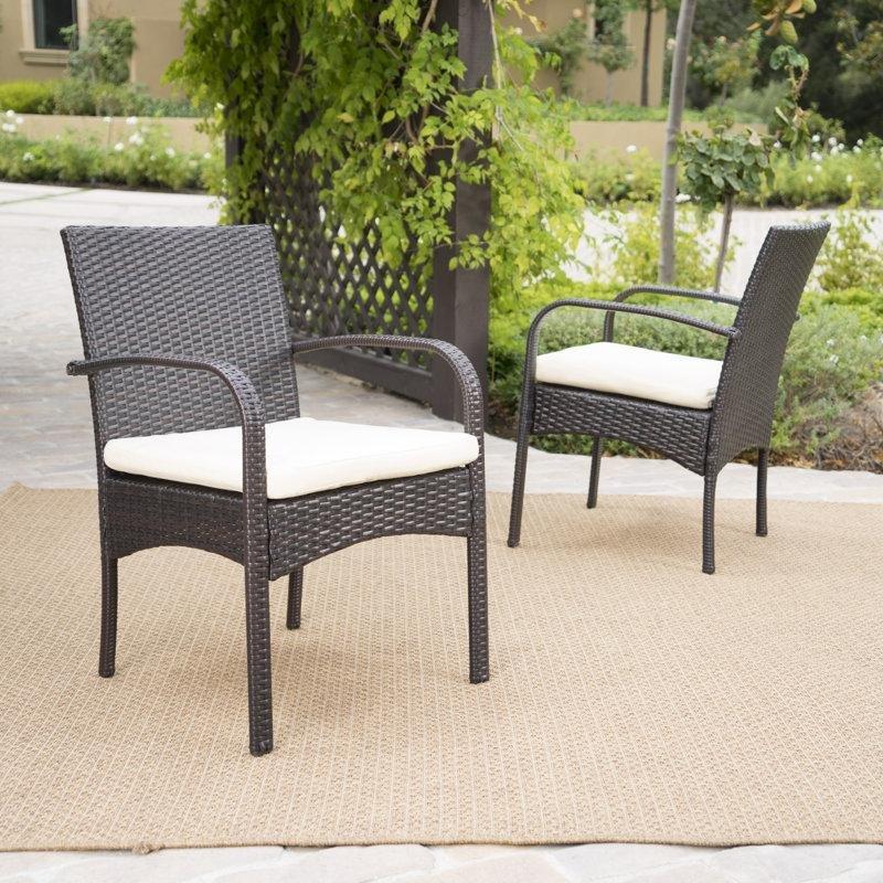 Gri Rattan Minderli Kollu Alüminyum Bahçe Sandalyesi 2li Set - 173547