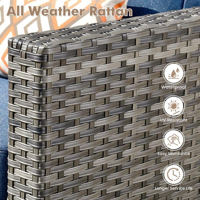Gri Rattan Modüler 4 Kişilik Köşe Bahçe Takımı - 209461