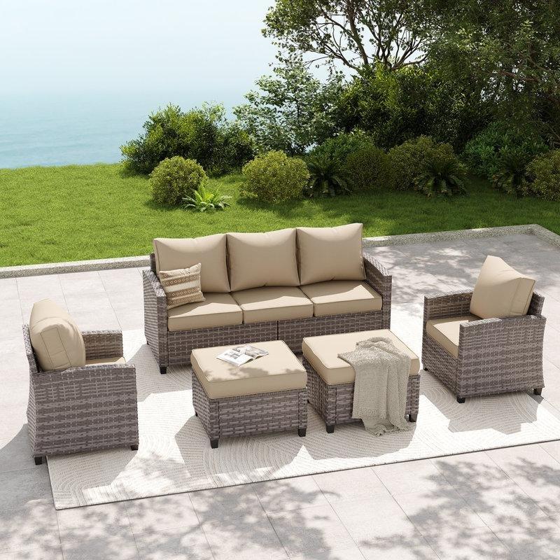 Gri Rattan Modüler 7 Kişilik Bahçe Takımı - 209665