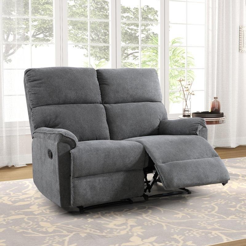 Gri Şönil Kumaş Manuel Dinlenme Mekanizmalı İkili Koltuk - 135 cm - 206190