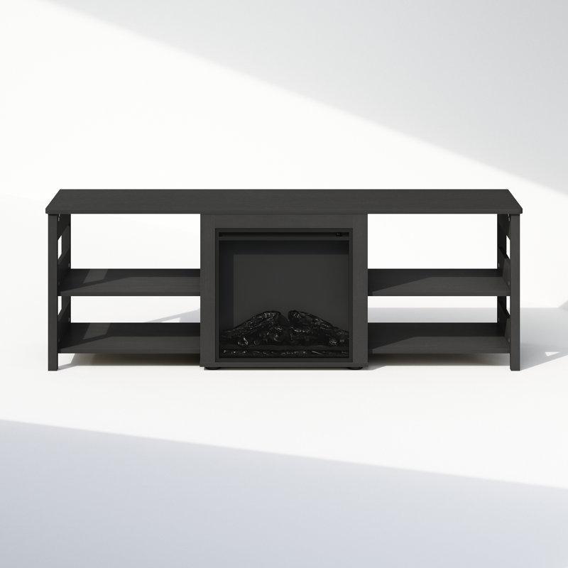 Gri Sunta Şömineli 70 İnç Uyumlu TV Ünitesi - 160 cm - 220120