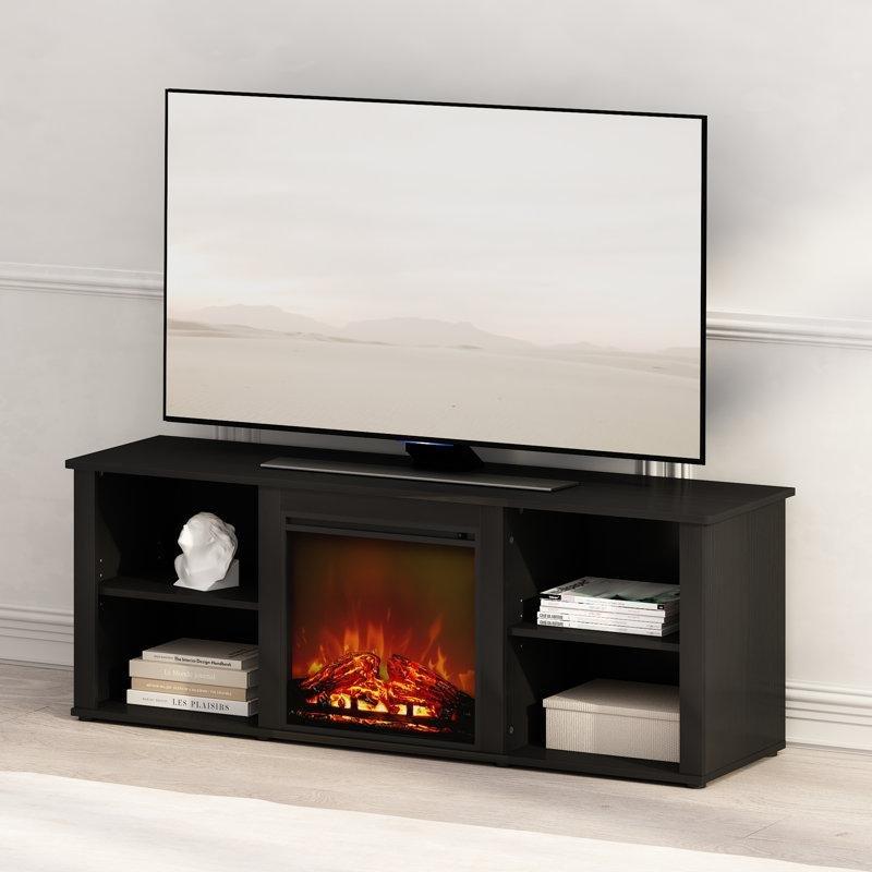Gri Suntalam Ayarlanabilir Raflı Şömineli Tv Ünitesi - 149 cm - 220209