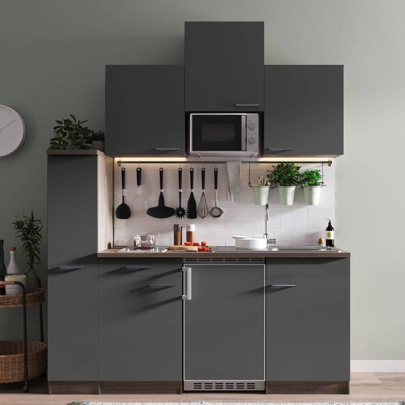 Gri Suntalam Elektrikli Cihazlı ve Kiler Dolaplı Hazır Mutfak - 180 cm - 185369
