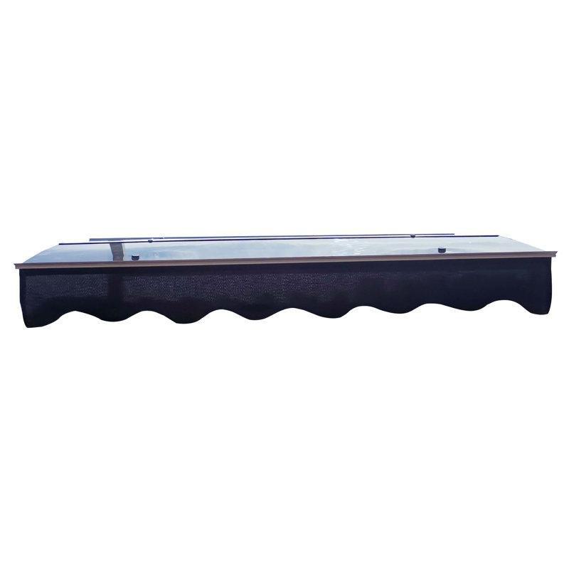 Gri ve Kahverengi Alüminyum Polikarbon Saçaklı UV Korumalı Kapı Üstü Sundurma - 150x87 cm - 165706