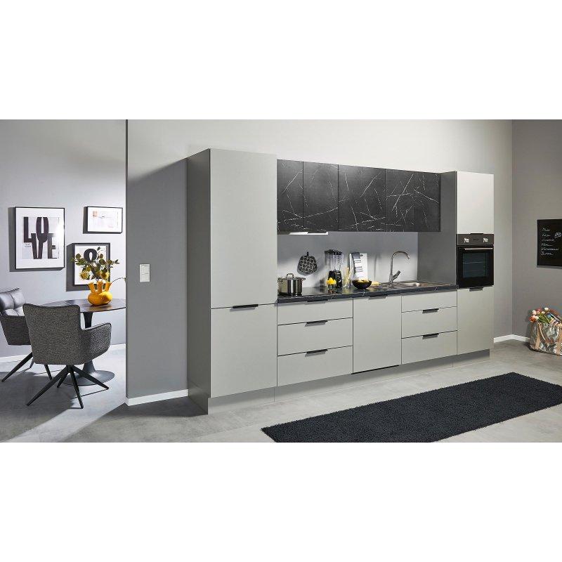 Gri ve Koyu Dekor Sunta Soft-Close 8 Parça Mutfak Modeli - 340 cm - 185693