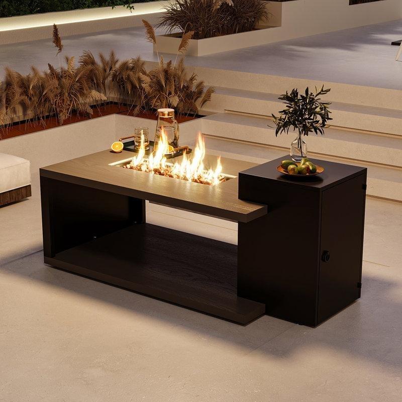 Gri ve Siyah Alüminyum 50.000 BTU Isı Çıkışlı Gizli Tüp Bölmeli Dumansız Elektrikli Şömine - 135 cm - 183891