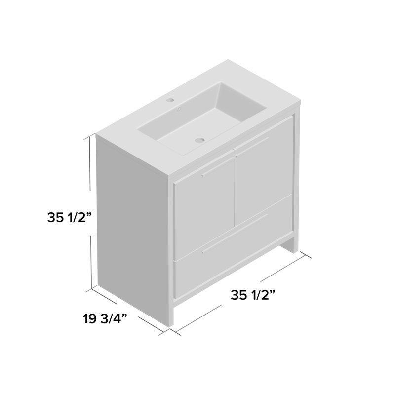 Gülağacı Masif Ahşap Çekmeceli Yavaş Kapanır Ayaklı Banyo Lavabo Dolabı - 91 cm - 198377