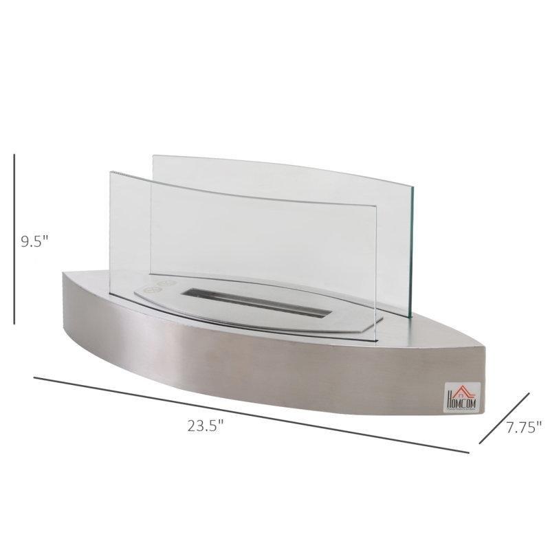 Gümüş Rengi Paslanmaz Çelik Masaüstü Bioethanol Şömine - 60 cm - 188668