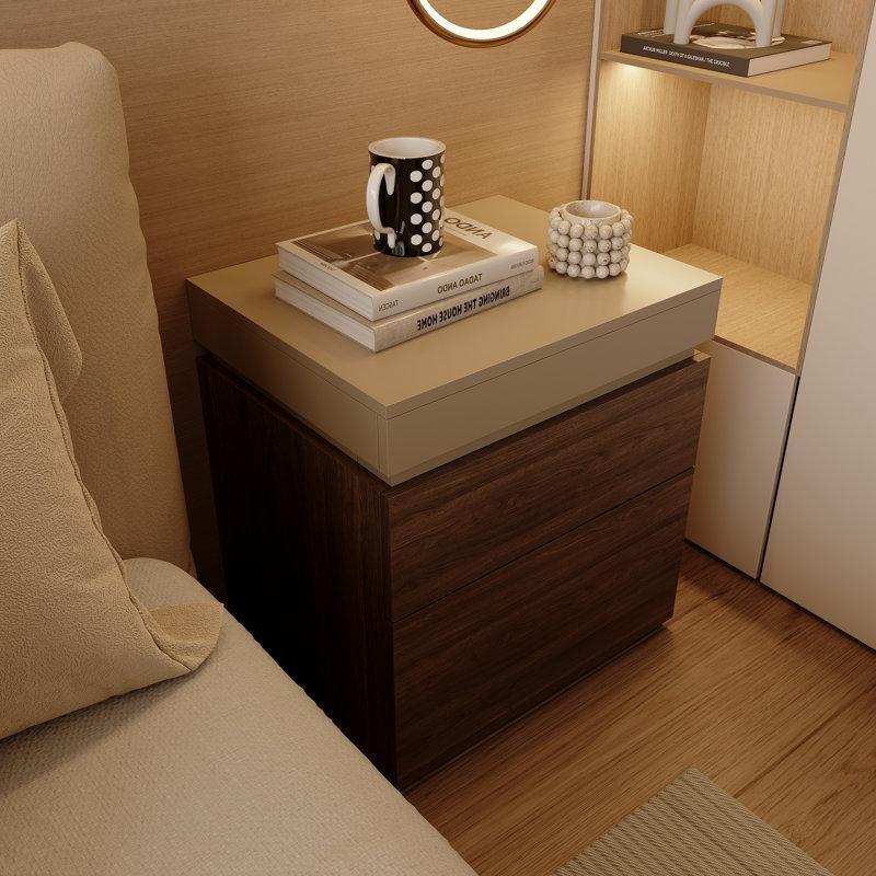 Haki MDF RFID Kilitli Gizli Bölmeli Dört Çekmeceli Komodin - 50 cm - 223480