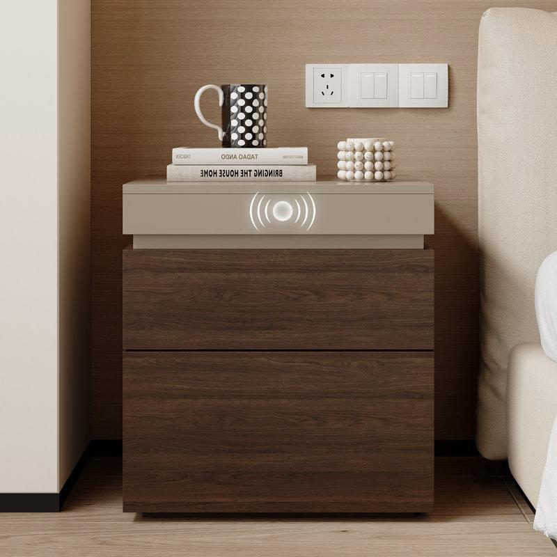 Haki MDF RFID Kilitli Gizli Bölmeli Dört Çekmeceli Komodin - 50 cm - 223480