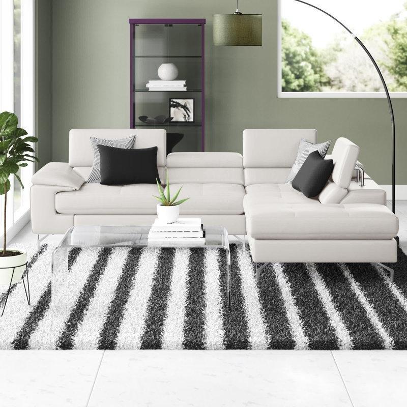 Hakiki Deri Metal Ayaklı Ayarlanabilir Başlıklı L Köşe Koltuk - 273x221 cm - 192874