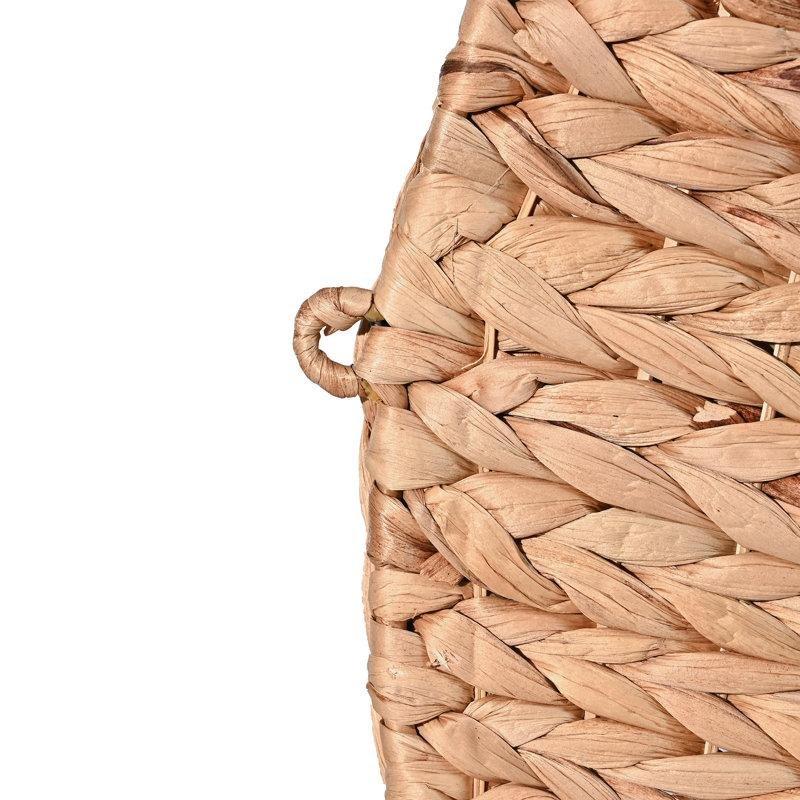 Hasır El Dokuması Yuvarlak 3 Raflı Duvar Rafı - 63 cm - 180363