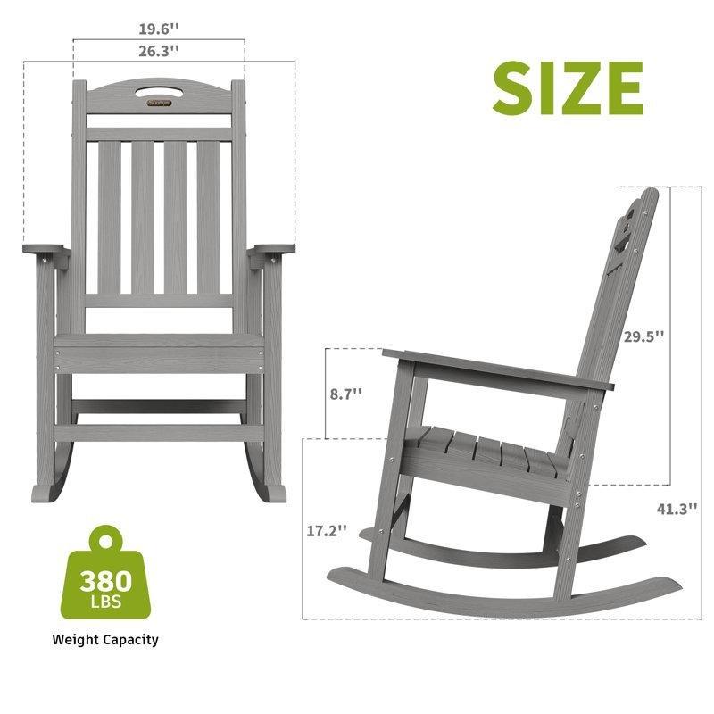 Hava Koşullarına Dayanıklı HDPE Adirondack Sallanan Sandalye - 218557