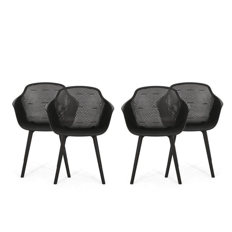 Hava Koşullarına Dayanıklı Plastik Kollu Bahçe Sandalyesi - 4lü Set - 173635
