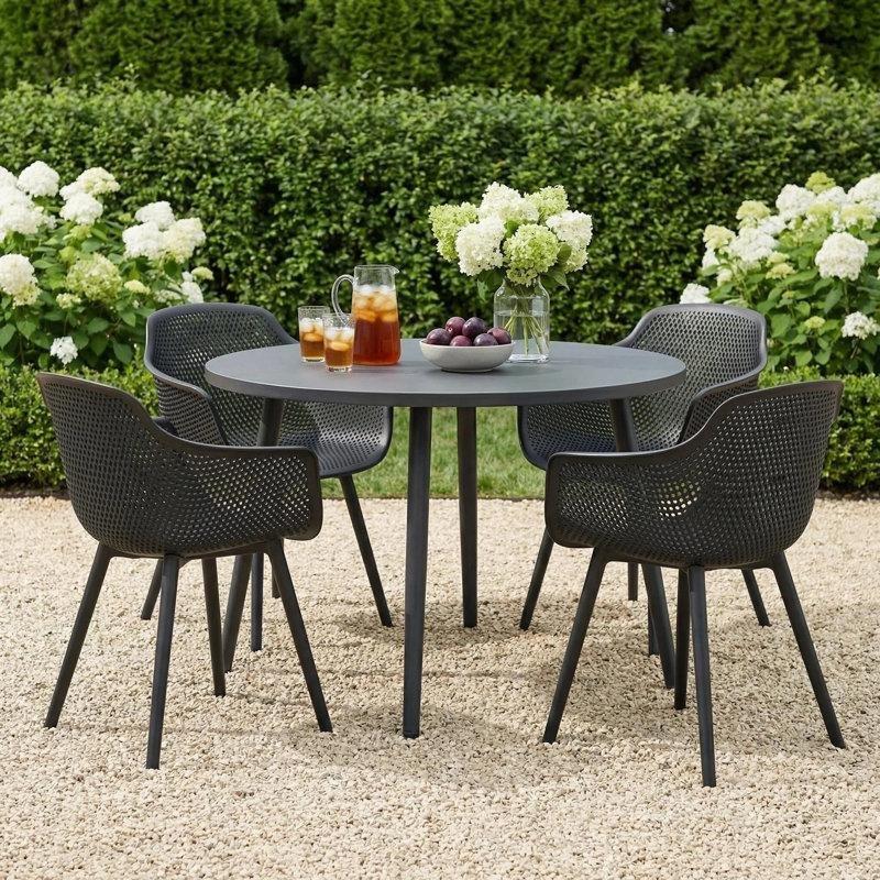 Hava Koşullarına Dayanıklı Plastik Kollu Bahçe Sandalyesi - 4lü Set - 173635