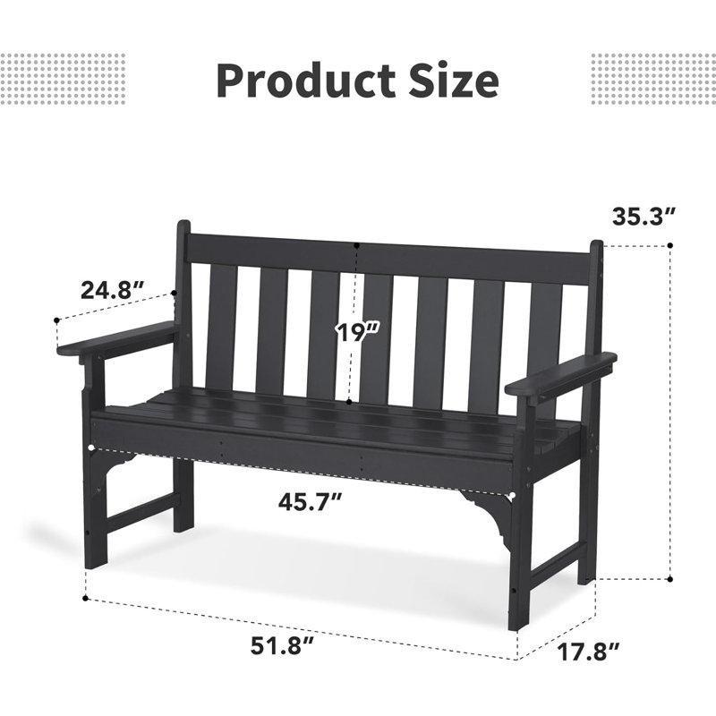 Hava Koşullarına Dayanıklı Yüksek Taşıma Kapasiteli HDPE Bahçe Bankı - 132 cm - 172300