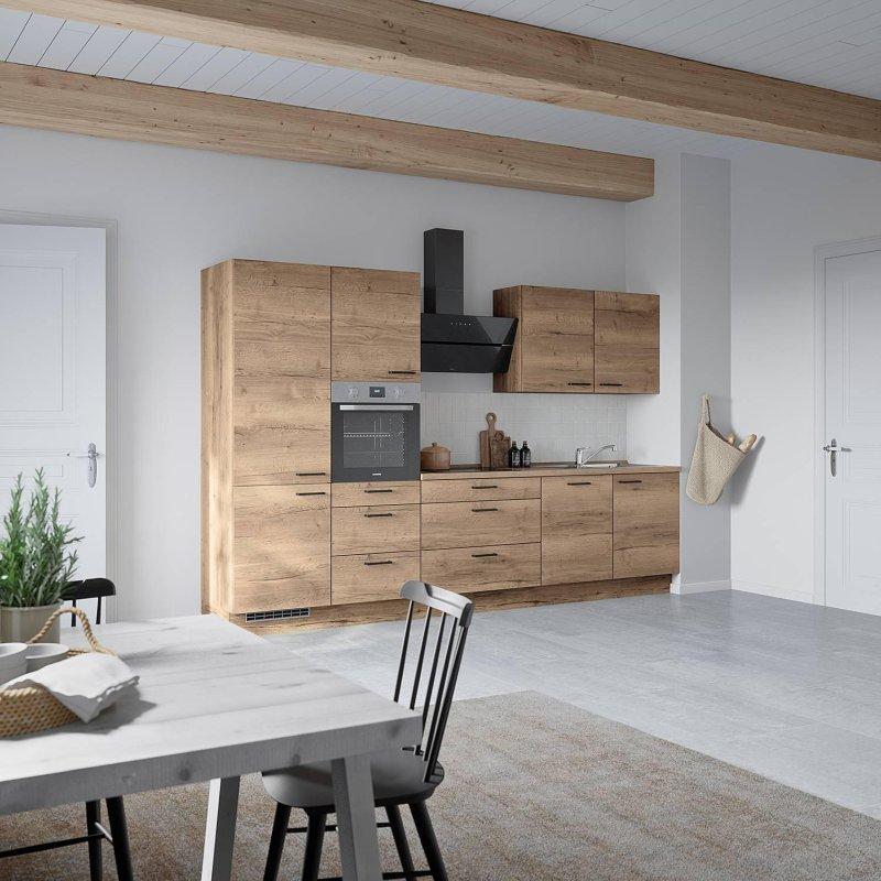 Havana Ahşap Ankastre Cihazlı Sol Yönlü Mutfak Modeli - 330 cm - 185222