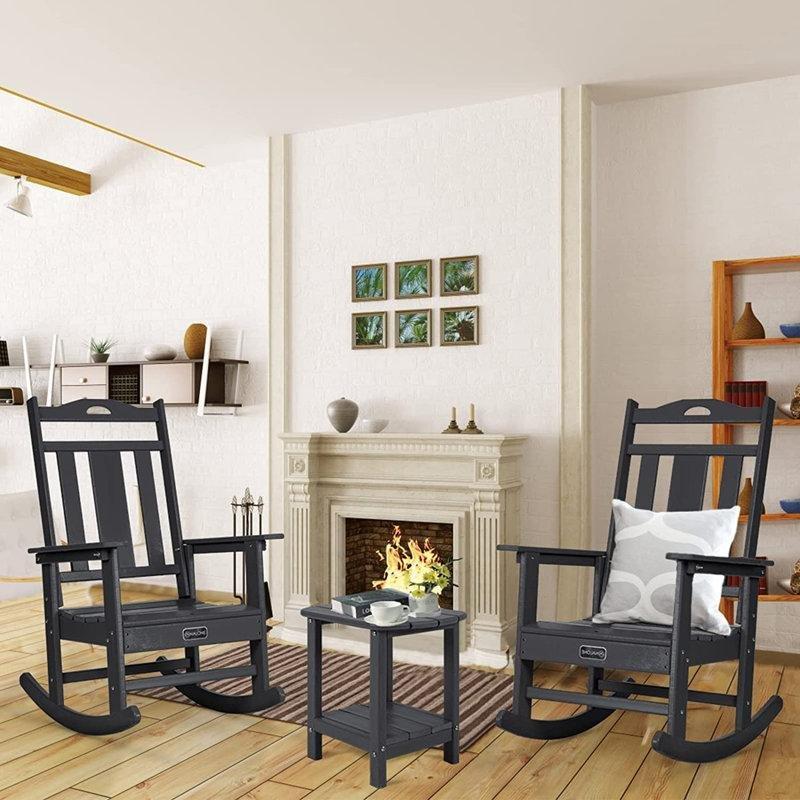 HDPE Dış Mekan Ergonomik Sallanan Sandalye - 2li Set - 218367