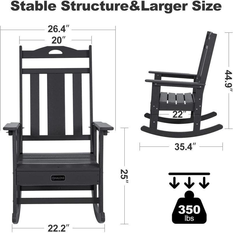 HDPE Dış Mekan Ergonomik Sallanan Sandalye - 2li Set - 218367