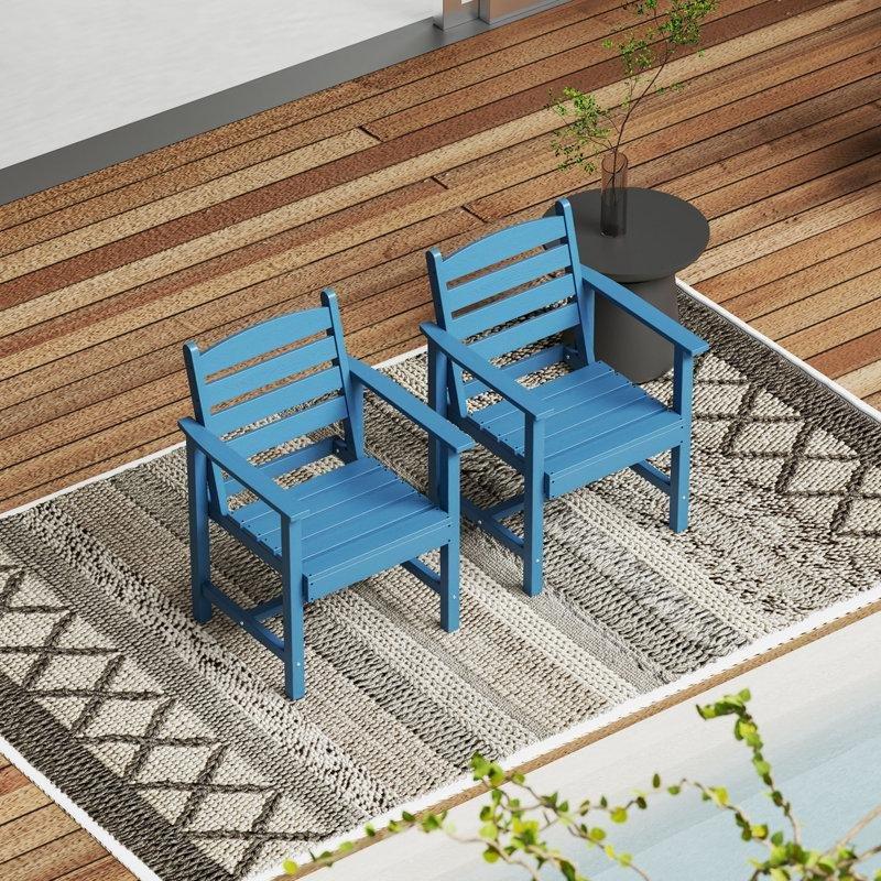 HDPE Malzeme Kollu Ergonomik 2li Set Bahçe Sandalyesi - 173828
